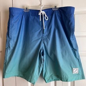 American Eagle Blue/Green Ombre’ Design Board Shorts/Bathing Suit Men’s Size L